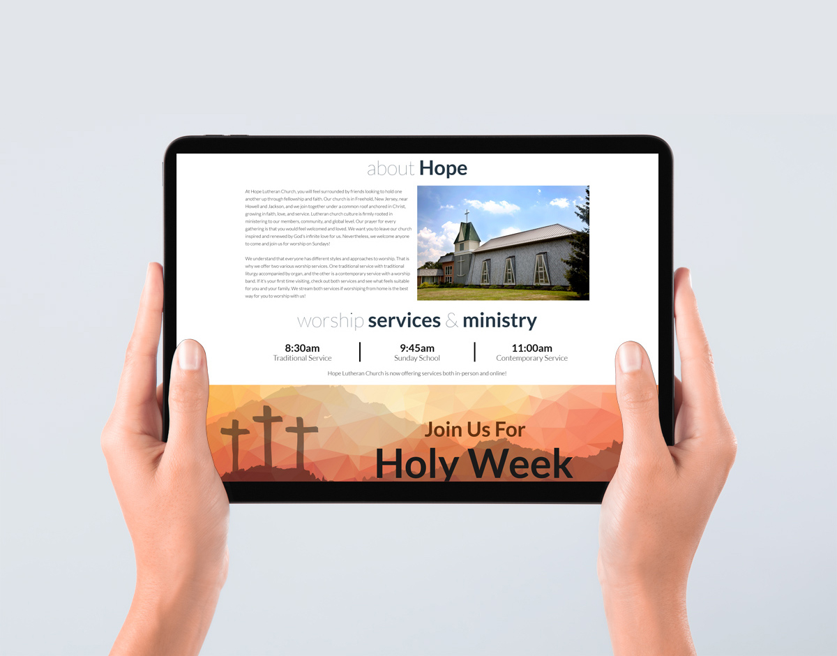 Hope Lutheran Church web design and SEO